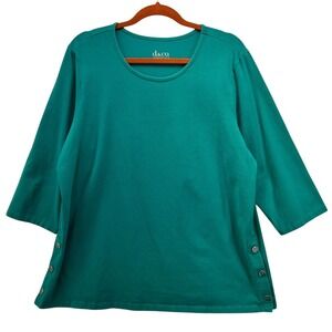 Denim And Co Tunic Top Teal‎ XL